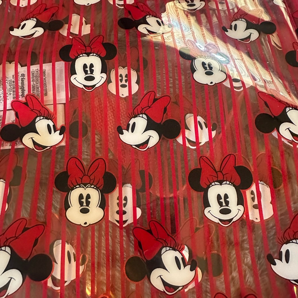 Disney NWOT Clear Tote with Red and Black Minnie Mouse Print and Bow - Picture 6 of 9